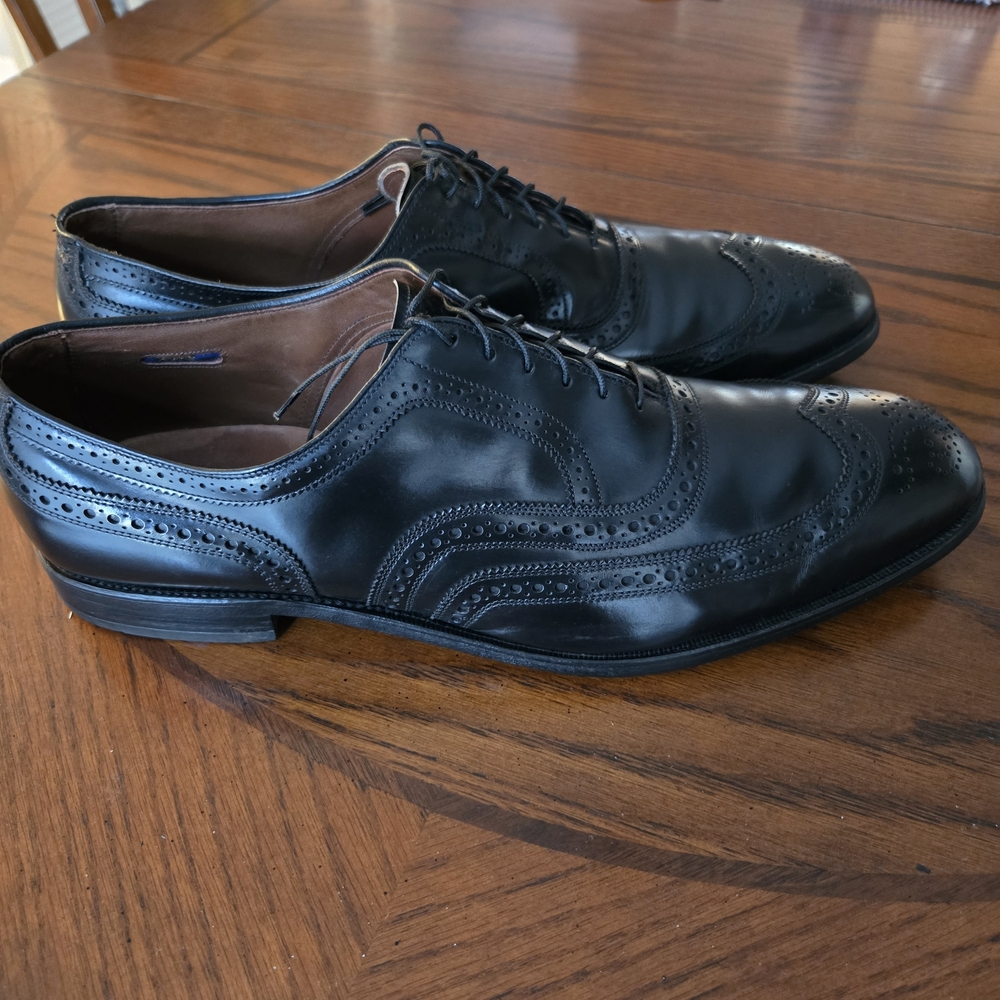 Allen Edmonds "McCallister" Black Leather Wingtip Oxfords 16 D - Picture 3 of 9